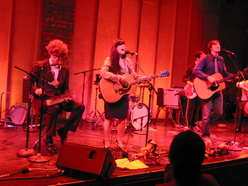 cgibbs-w-kaiser KaiserCartel, with Christian Gibbs, left, helping out, play the Zipper Theater in Midtown Manhattan in September 2008.