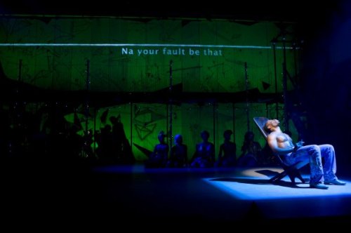 Sahr Ngaujah onstage as Fela Anikulapo-Kuti.