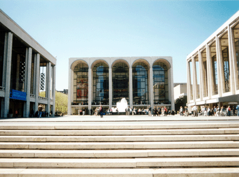 Lincoln Center Plaza, pre renovations.