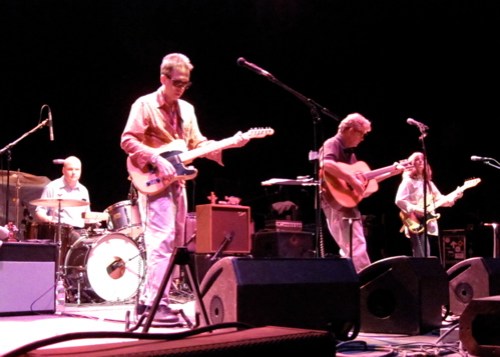 The Feelies, from left, Stanley Demeski, Glenn Mercer, Bill Million and Brenda Sauter, at the Wellmont Theater, Montclair, N.J., on New Year's Eve 2008. (Copyright Steven P. Marsh)
