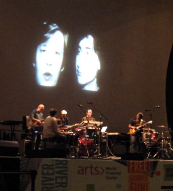 Chicago's postrock ensemble Tortoise wrapped up the show with a jazz-inflected performance accompanied by videos. 