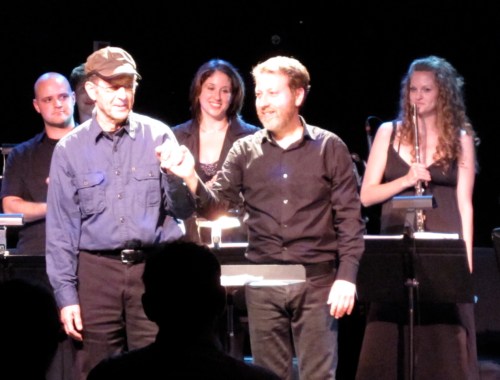 Composer Steve Reich and conductor Brad Lubman take their bows. (Copyright 2009, Steven P. Marsh)