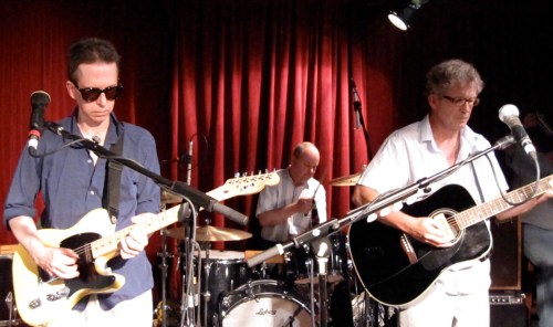 Glenn Mercer, Stanley Demeski and Bill Million of The Feelies at Maxwell's on July 4, 2009. (Copyright 2009, Steven P. Marsh)