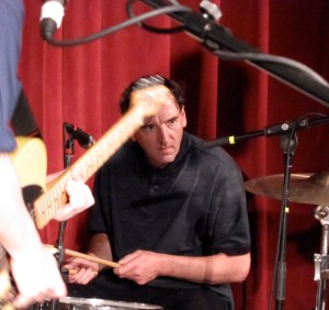 Percussionist Dave Weckerman seems content to stay in the background. 