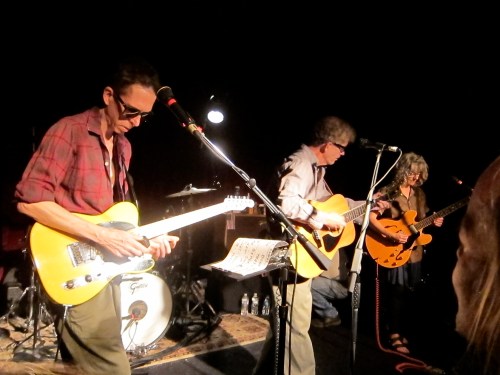 Glenn Mercer, Bill Million and Brenda Sauter onstage at Maxwell's on July 4.