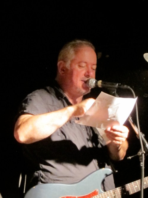 Jon Langford with the set list at Maxwell's. (Photo © 2013, Steven P. Marsh)