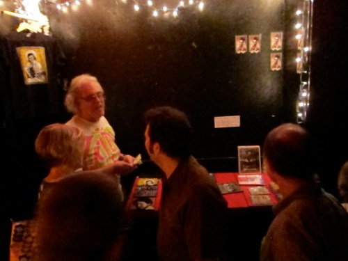 Dennis at the merch table for Jon Langford at Maxwell's. (Photo © 2013, Steven P. Marsh)