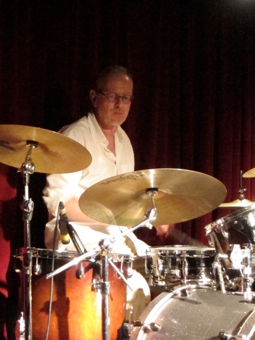 Steve Goulding on drums with the Jon Langford Threesome at Maxwell's. (Photo © 2013, Steven P. Marsh)