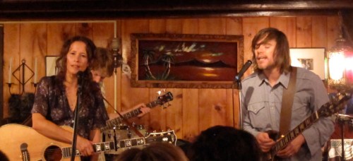 Sarah Lee Guthrie and Johnny Irion love playing the living room at the Dream Away Lodge, an authentic roadhouse in Becket, Mass. (Photo © 2010, Steven P. Marsh)