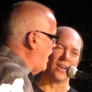 Maxwell's founder Steve Fallon, left, and booker/co-owner Todd Abramson at Maxwell's "wake." (Photo © 2013, Steven P. Marsh)