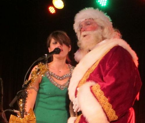 Sasha Dobson and Santa.