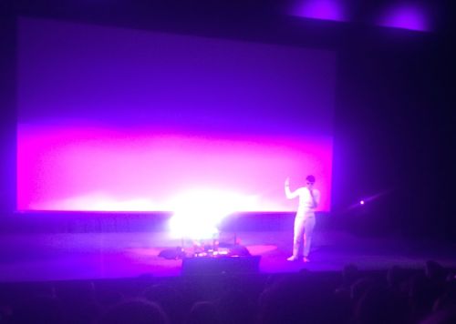 Kaki King opens her new concept show at BRIC House in Fort Greene, Brooklyn, on March 6, 2014. (Photo © 2014, Steven P. Marsh)