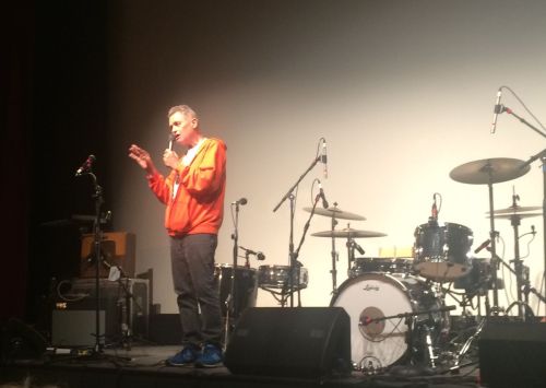 Jonathan Demme introduces The Feelies at the Jacob Burns Film Center in Pleasantville, N.Y., after a screening of "Something Wild" on Jun 1, 2014. (Photos © 2014, Steven P. Marsh/willyoumissme.com)