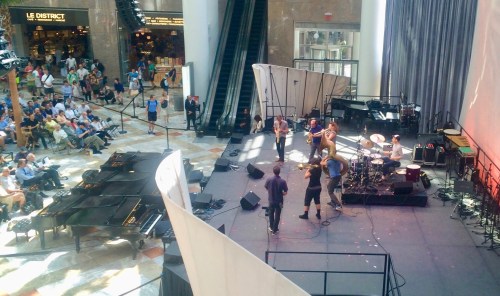 Asphalt Orchestra performing at the 2015 Bang on a Can Marathon at the Winter Garden in Manhattan on June 21. (© 2015 Steven P. Marsh/willyoumissme.com)